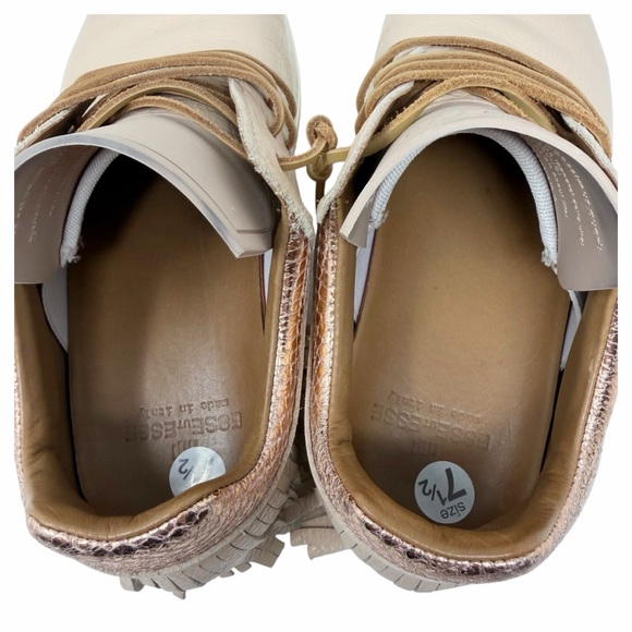 Esseutesse Leather Fringe Sneaker - Sand - Size 7.5 / 38 - Picture 6 of 12